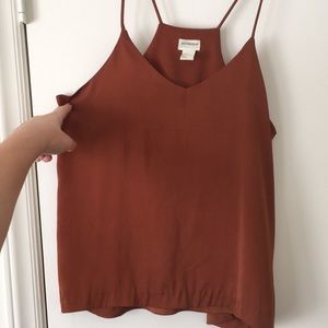H&m silky burnt orange blouse tank hm 8